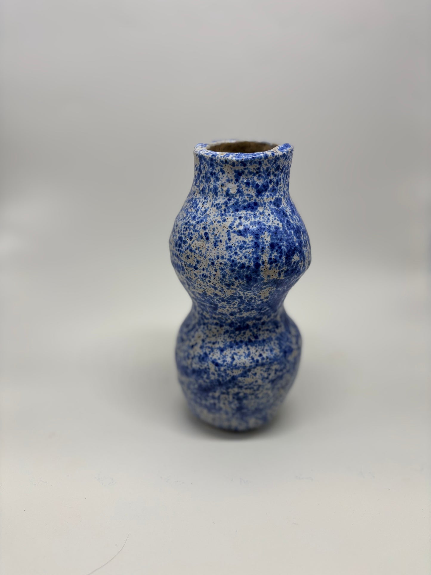 Blue speckled vase